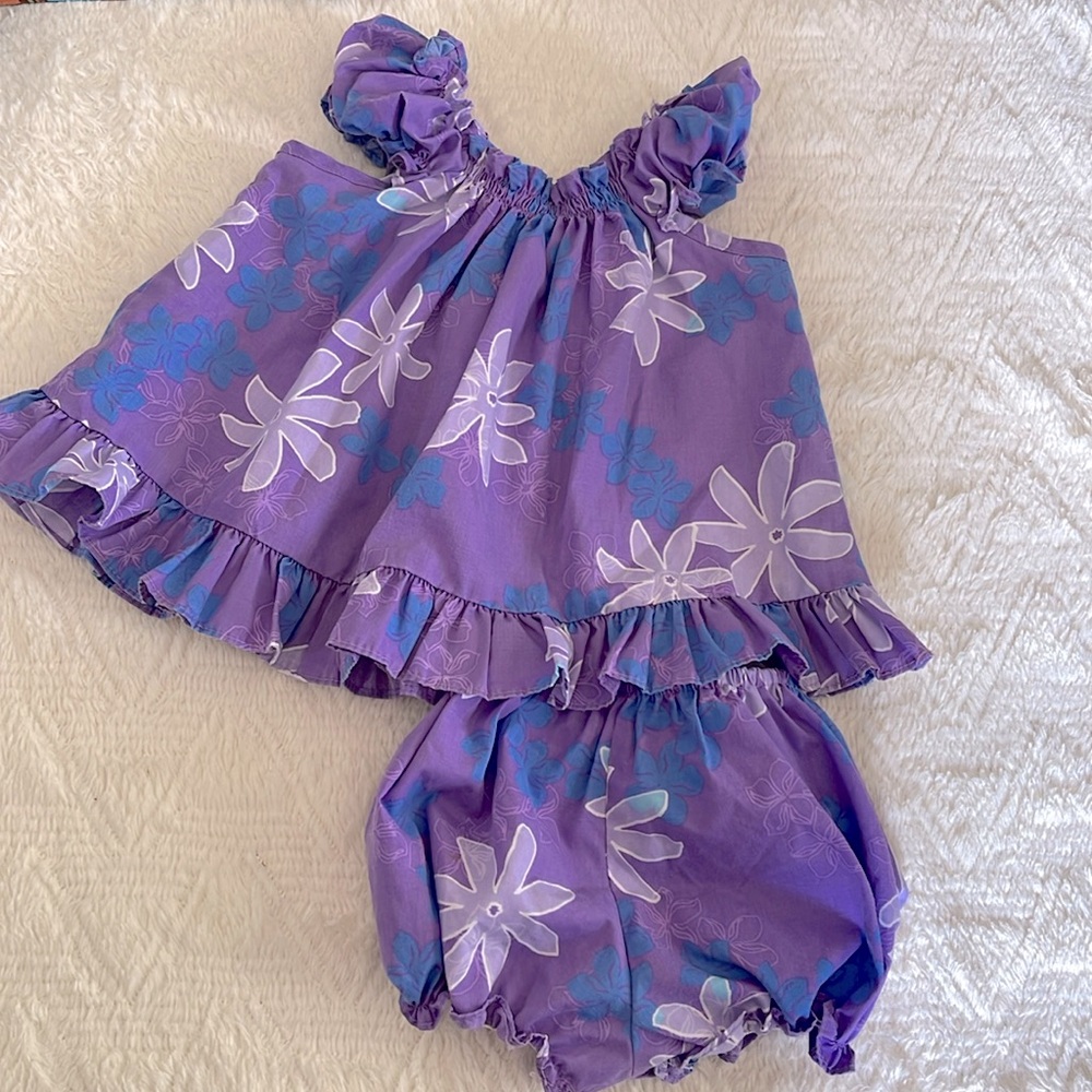 Vintage Hawaiian Toddler Peplum and Short Set